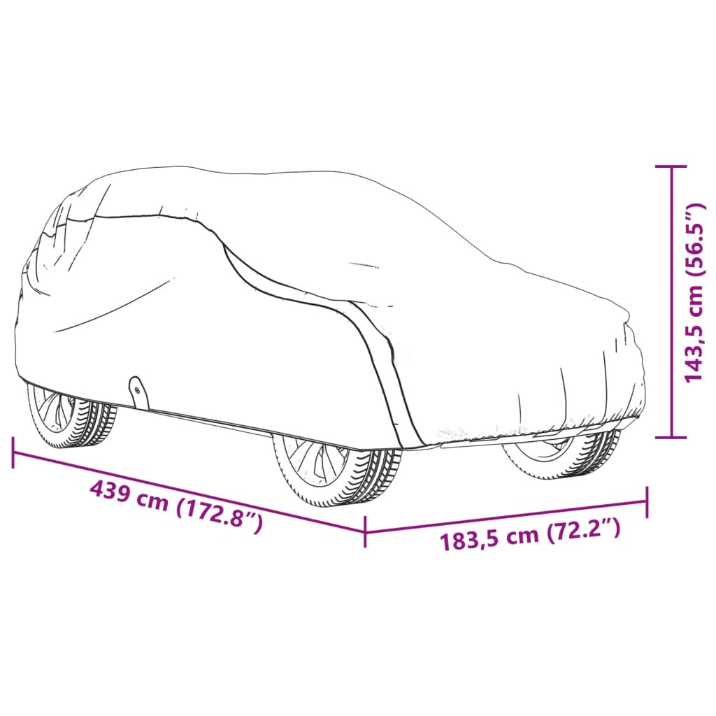 vidaXL Housse de voiture SUV complète gris M tissu non tissé