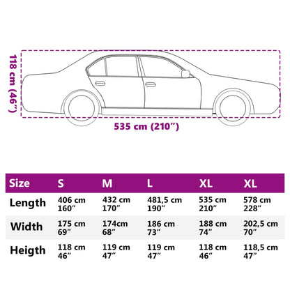 vidaXL Housse de voiture berline protection contre grêle complète XL