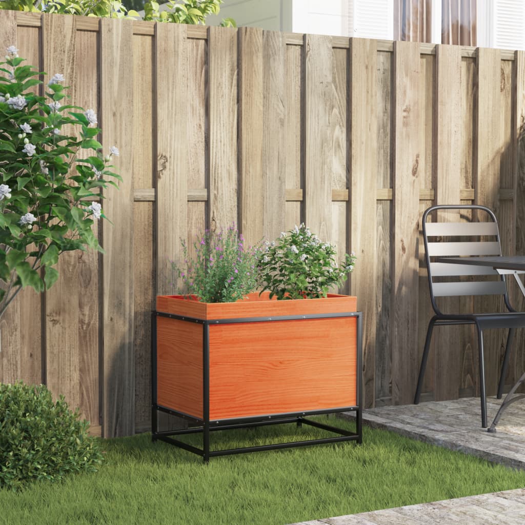 vidaXL Jardinière cire marron 60x40x50 cm bois de pin massif