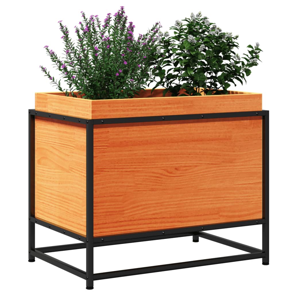 vidaXL Jardinière cire marron 60x40x50 cm bois de pin massif