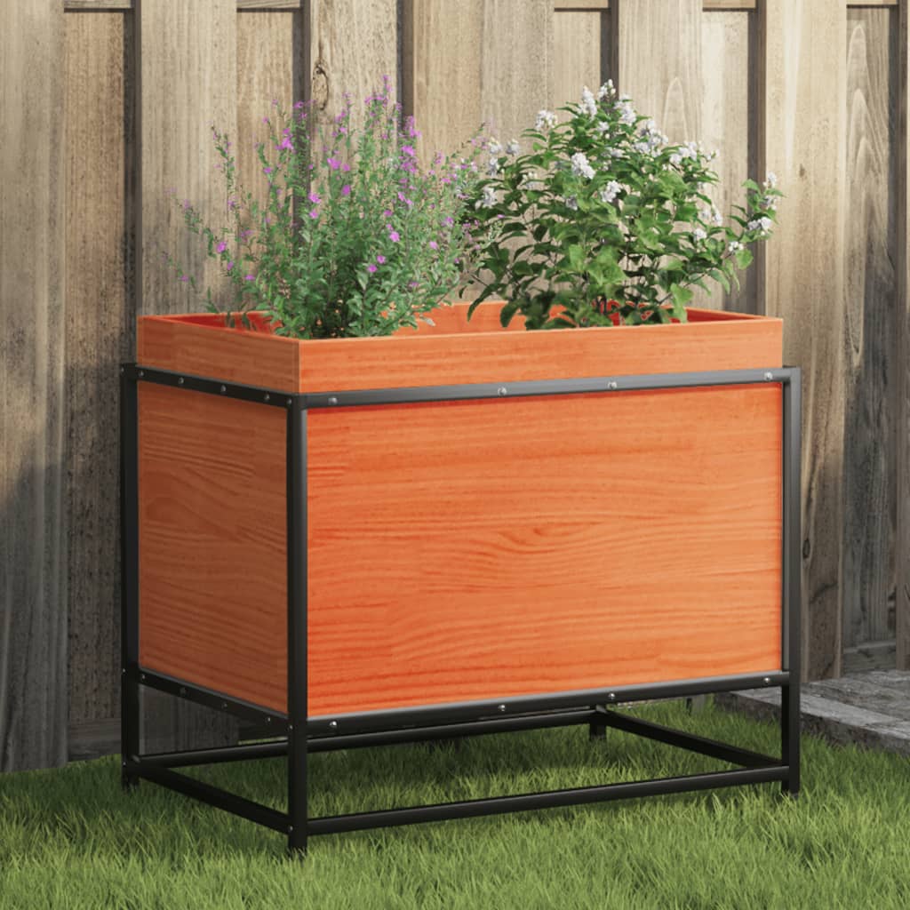 vidaXL Jardinière cire marron 60x40x50 cm bois de pin massif