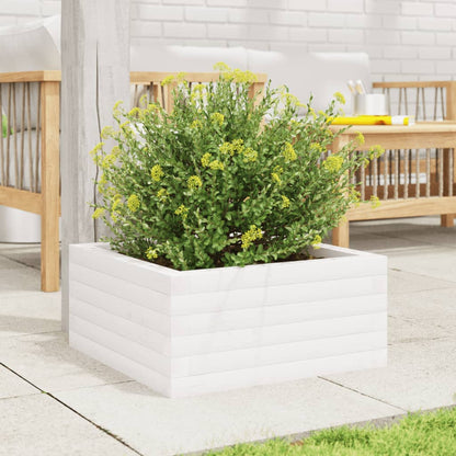 vidaXL Jardinière blanc 50x50x23 cm bois de pin massif
