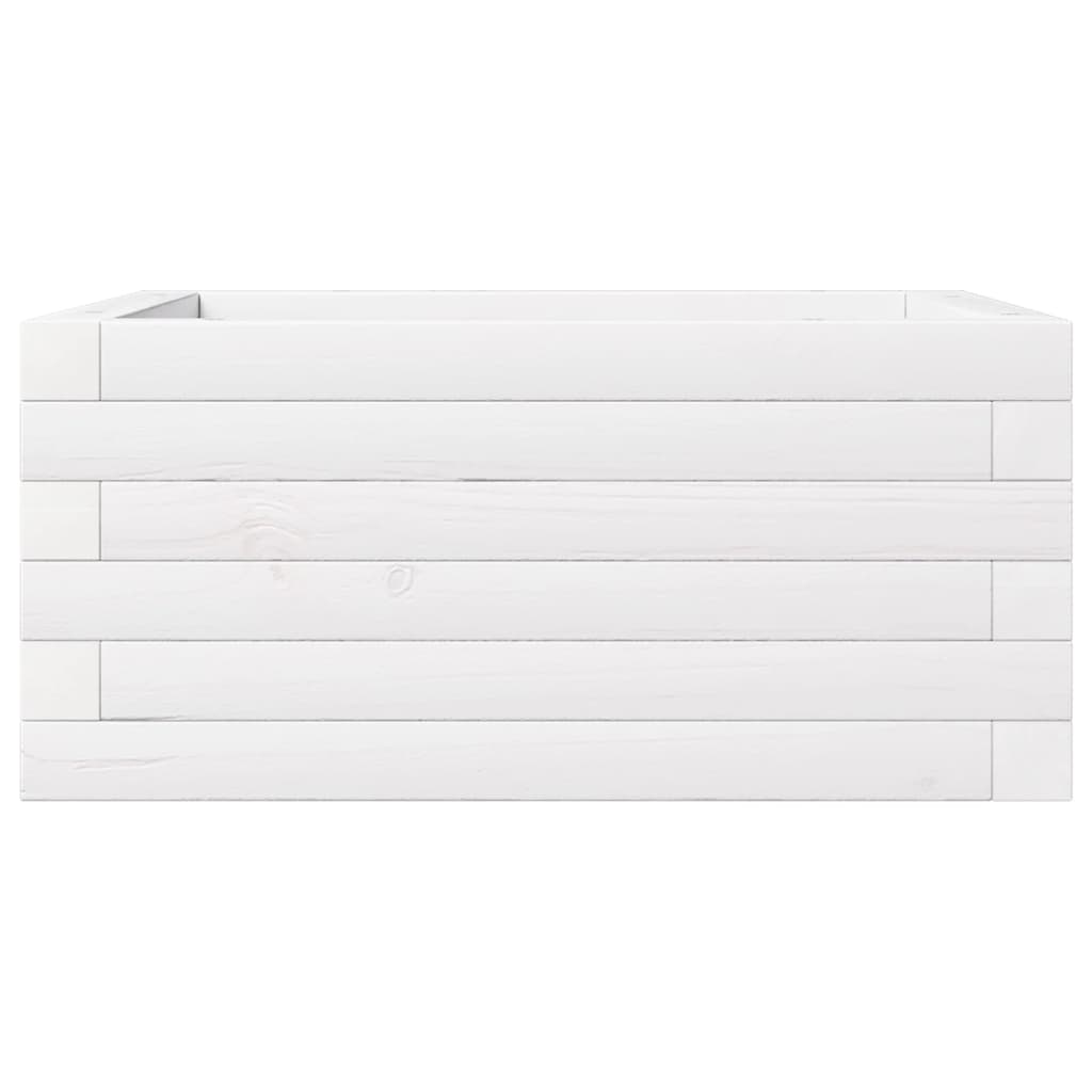 vidaXL Jardinière blanc 50x50x23 cm bois de pin massif