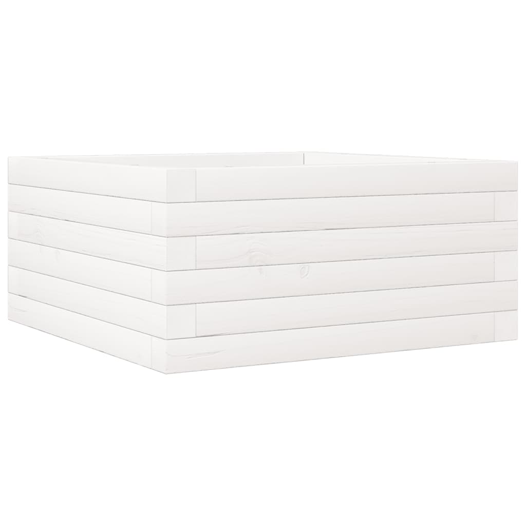vidaXL Jardinière blanc 50x50x23 cm bois de pin massif