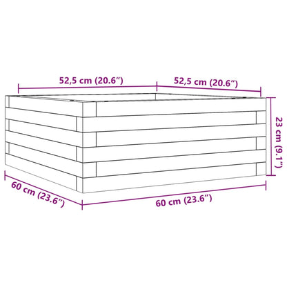 vidaXL Jardinière blanc 60x60x23 cm bois de pin massif