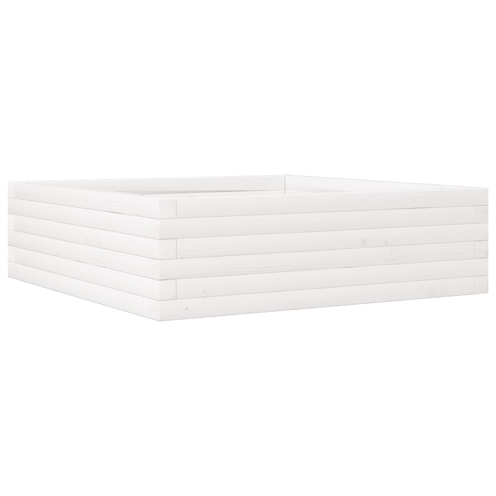 vidaXL Jardinière blanc 80x80x23 cm bois de pin massif