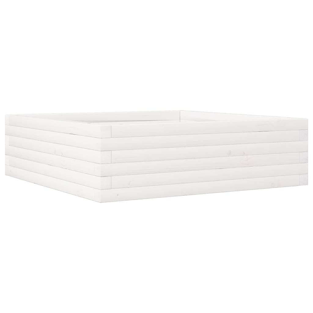 vidaXL Jardinière blanc 80x80x23 cm bois de pin massif