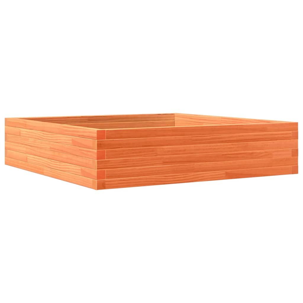vidaXL Jardinière cire marron 100x100x23 cm bois de pin massif