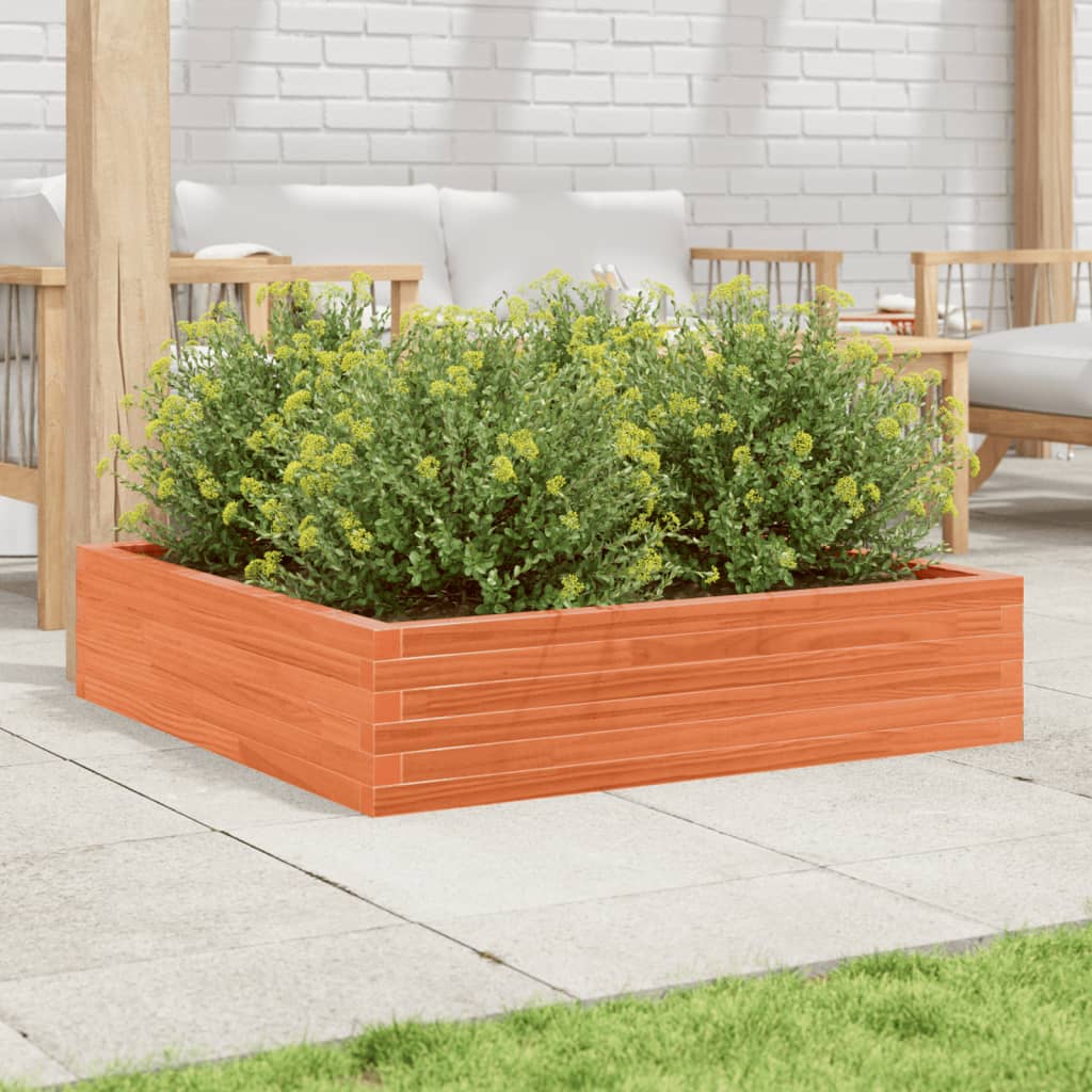 vidaXL Jardinière cire marron 100x100x23 cm bois de pin massif