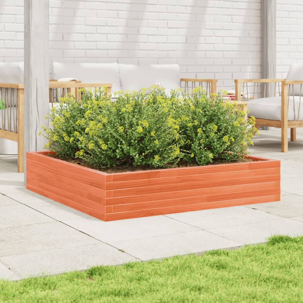vidaXL Jardinière cire marron 110x110x23 cm bois de pin massif