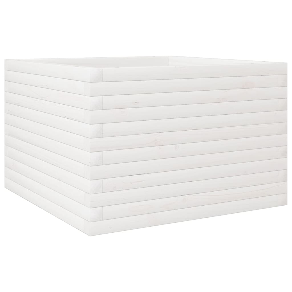 vidaXL Jardinière blanc 70x70x45,5 cm bois de pin massif