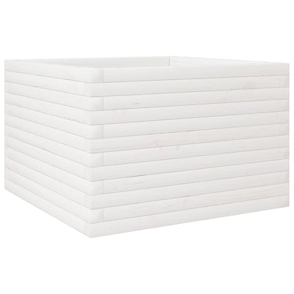 vidaXL Jardinière blanc 70x70x45,5 cm bois de pin massif