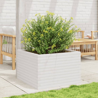 vidaXL Jardinière blanc 70x70x45,5 cm bois de pin massif