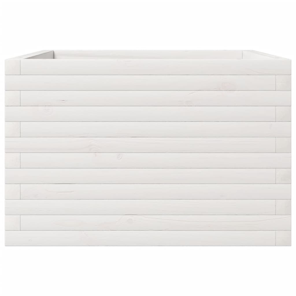 vidaXL Jardinière blanc 70x70x45,5 cm bois de pin massif