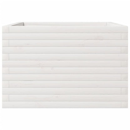 vidaXL Jardinière blanc 70x70x45,5 cm bois de pin massif