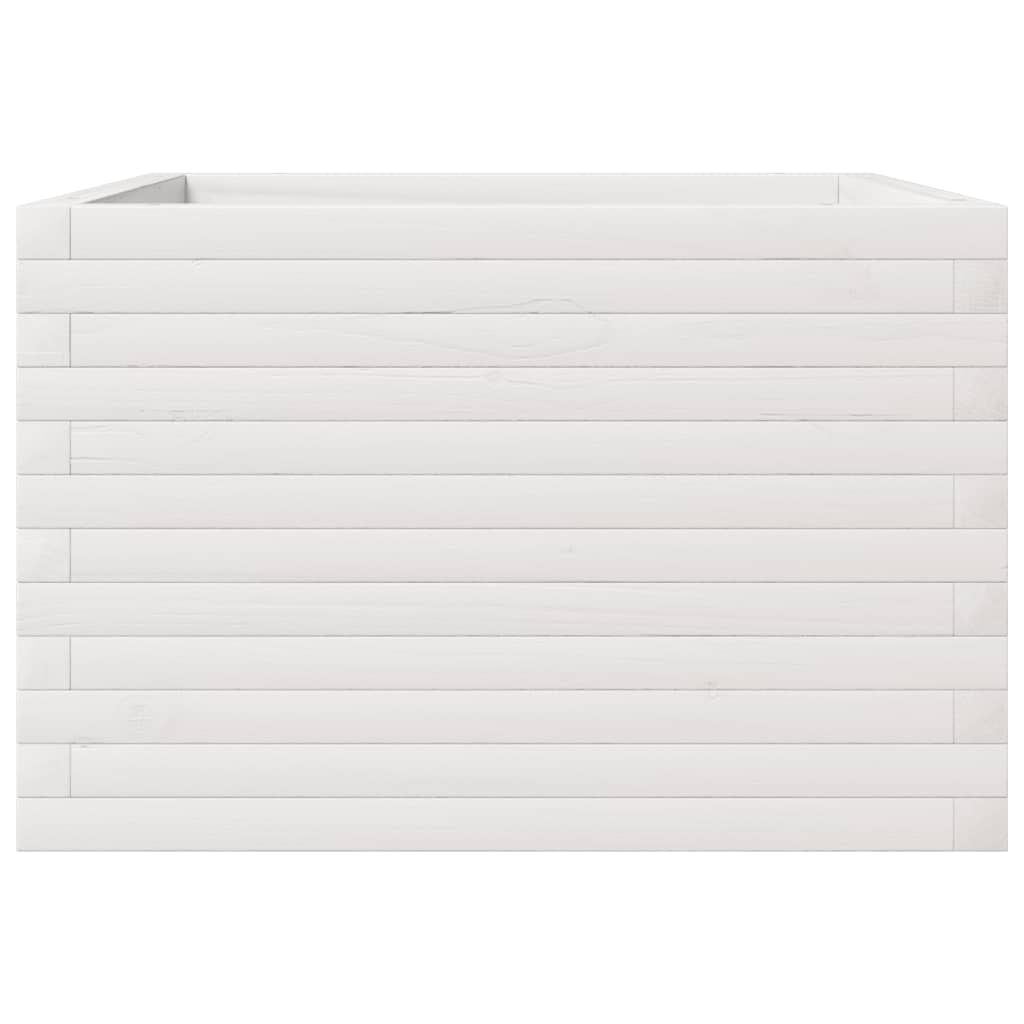 vidaXL Jardinière blanc 70x70x45,5 cm bois de pin massif