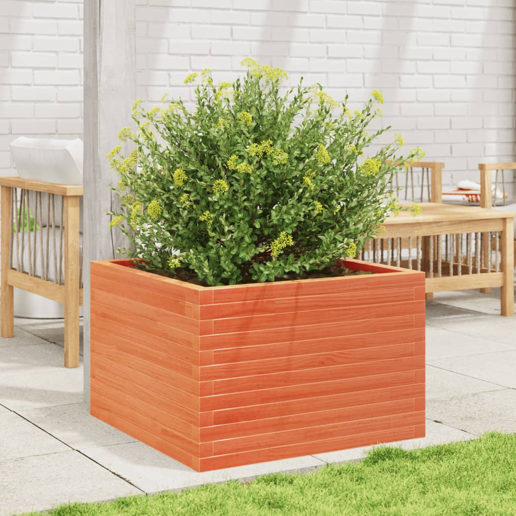 vidaXL Jardinière cire marron 70x70x45,5 cm bois de pin massif