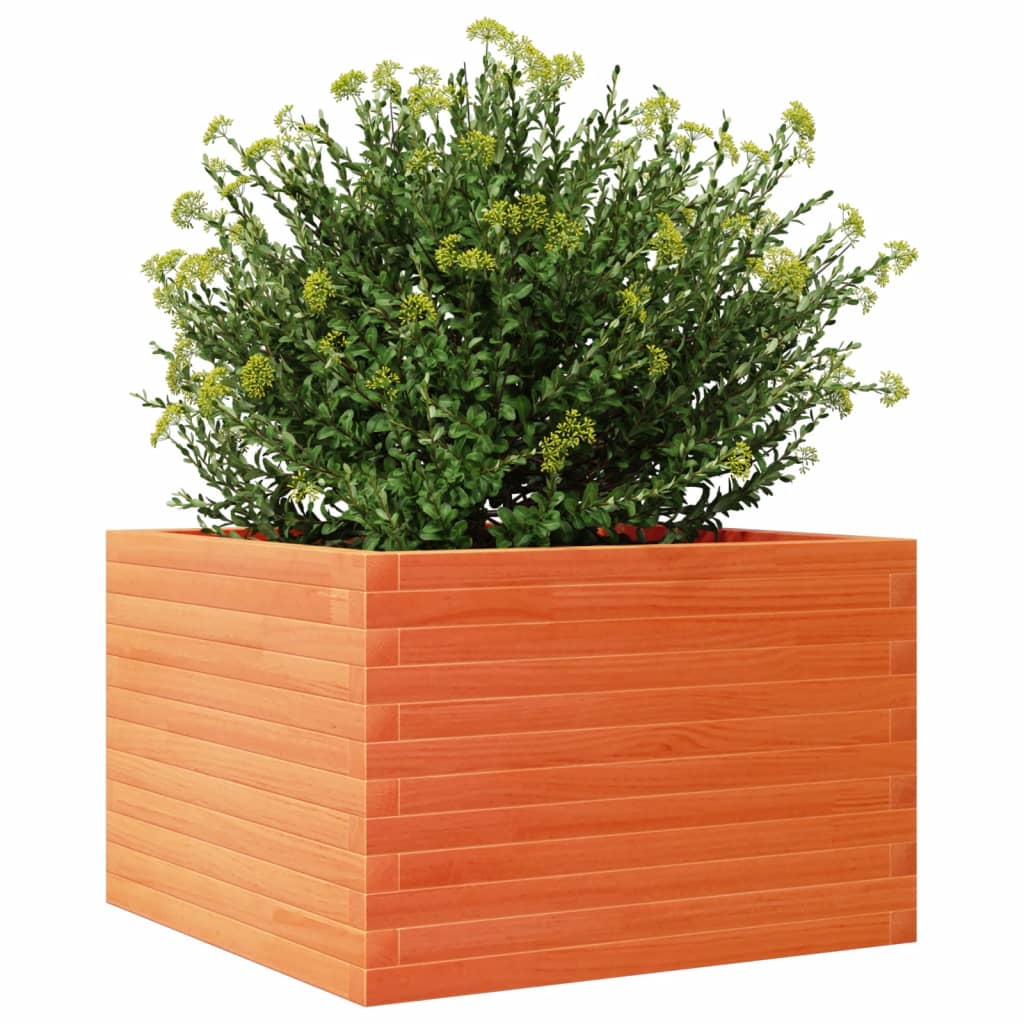 vidaXL Jardinière cire marron 70x70x45,5 cm bois de pin massif