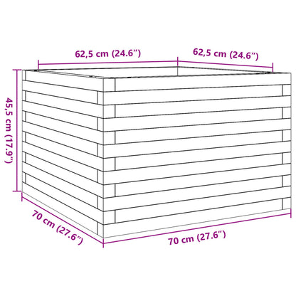 vidaXL Jardinière cire marron 70x70x45,5 cm bois de pin massif
