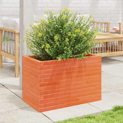 vidaXL Jardinière cire marron 70x40x45,5 cm bois de pin massif
