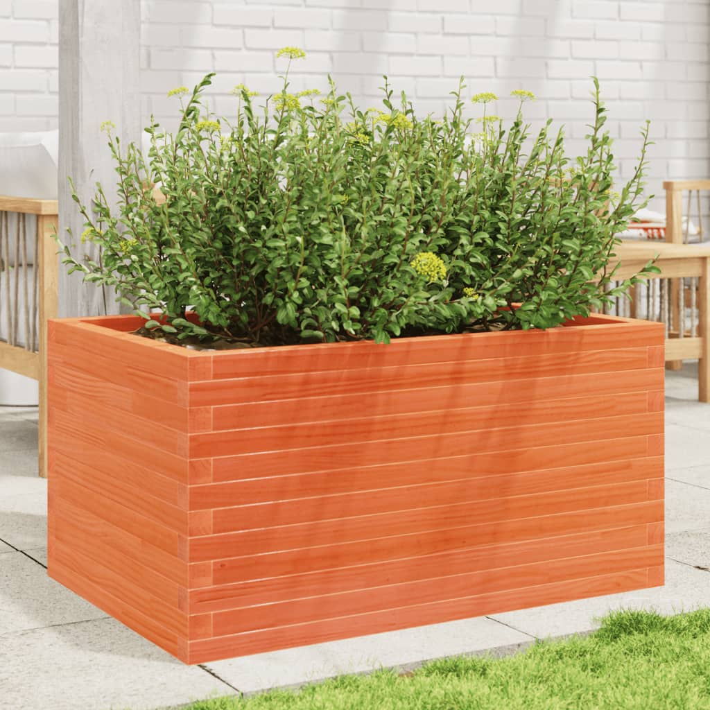 vidaXL Jardinière cire marron 90x60x45,5 cm bois de pin massif