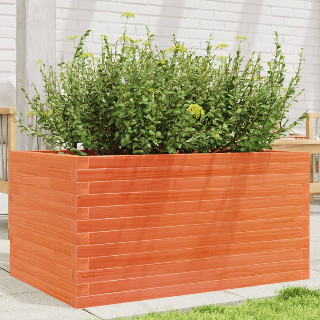 vidaXL Jardinière cire marron 90x60x45,5 cm bois de pin massif