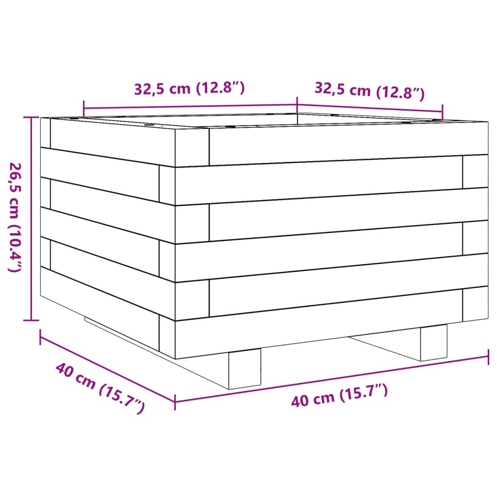 vidaXL Jardinière 40x40x26,5 cm bois massif douglas