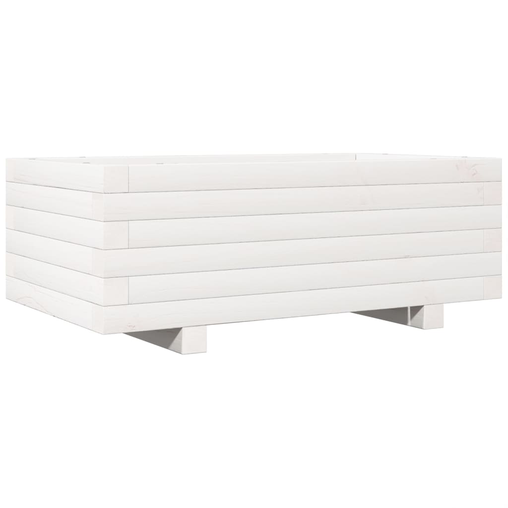 vidaXL Jardinière blanc 70x40x26,5 cm bois de pin massif