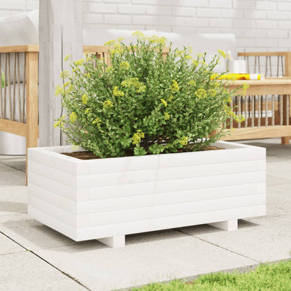vidaXL Jardinière blanc 70x40x26,5 cm bois de pin massif