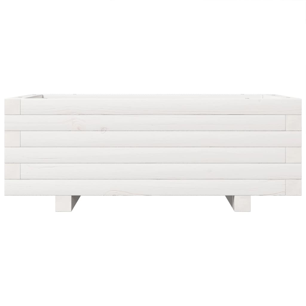 vidaXL Jardinière blanc 70x40x26,5 cm bois de pin massif