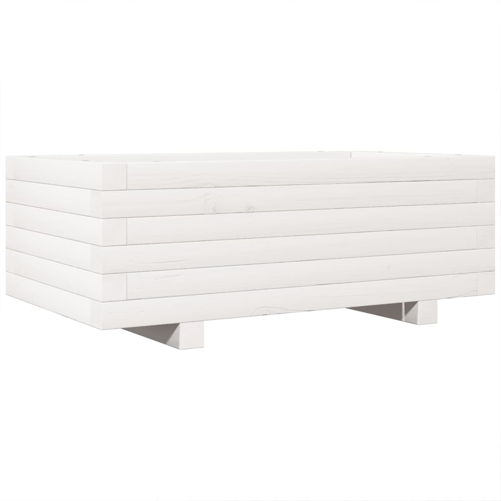 vidaXL Jardinière blanc 70x40x26,5 cm bois de pin massif