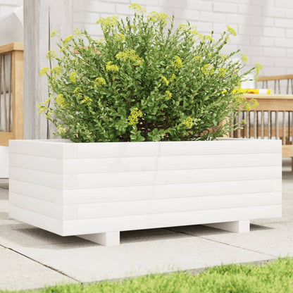 vidaXL Jardinière blanc 70x40x26,5 cm bois de pin massif