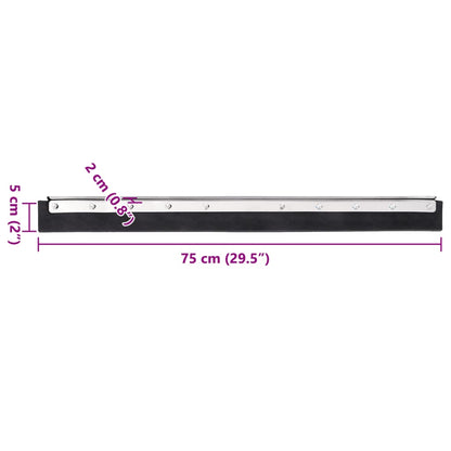 vidaXL Têtes de raclette de sol 5 pcs 75x2x5 cm acier et caoutchouc