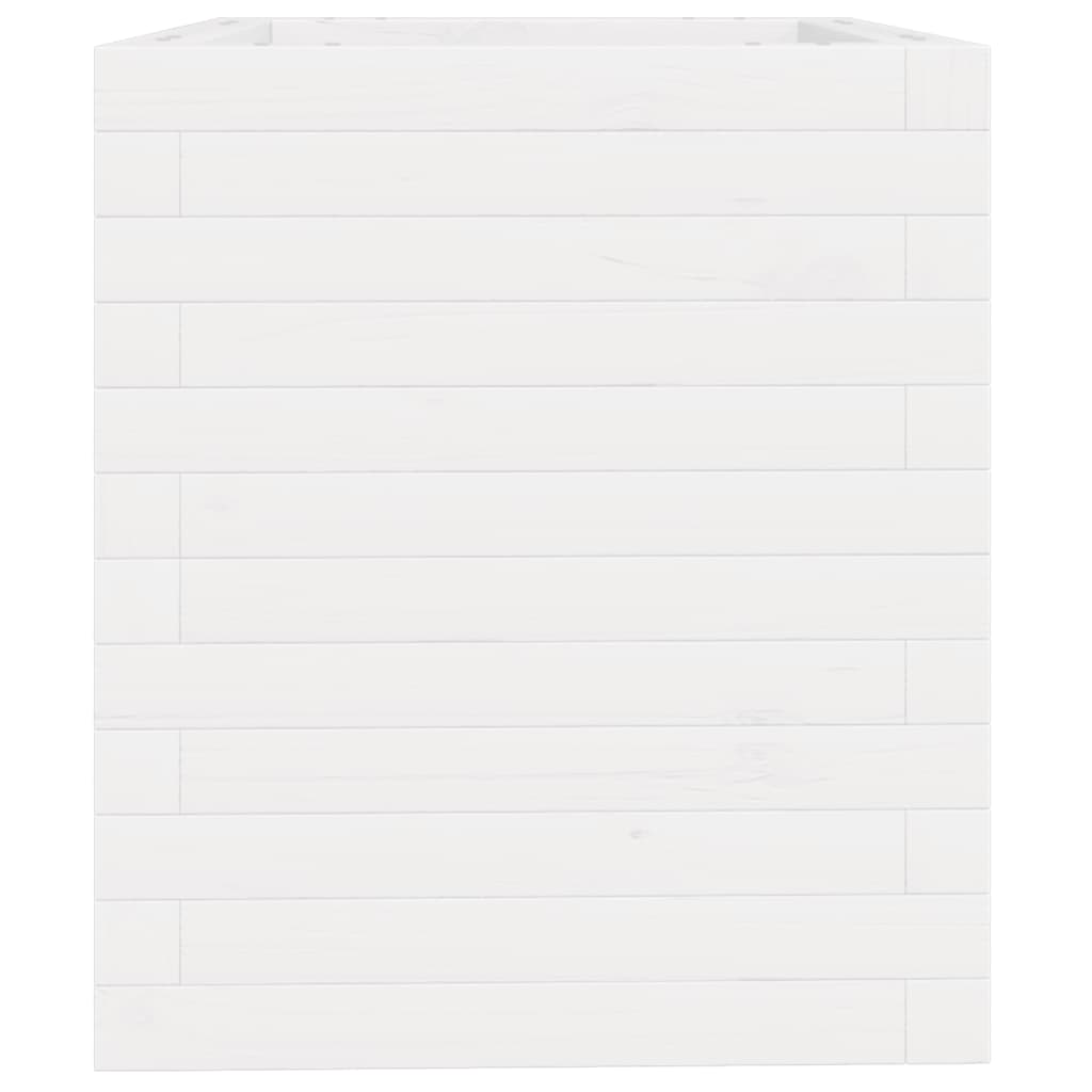 vidaXL Jardinière blanc 40x40x46 cm bois de pin massif