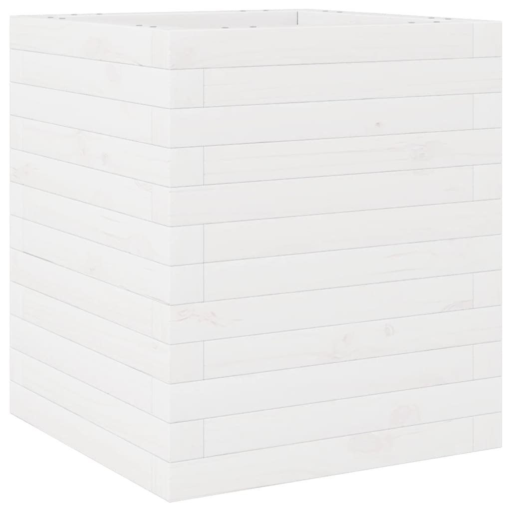vidaXL Jardinière blanc 40x40x46 cm bois de pin massif