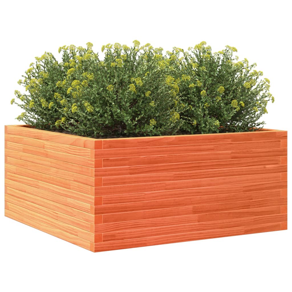 vidaXL Jardinière cire marron 100x100x46 cm bois de pin massif