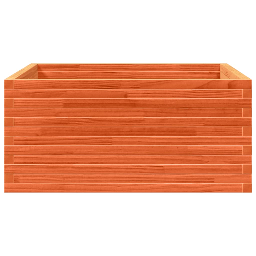 vidaXL Jardinière cire marron 100x100x46 cm bois de pin massif