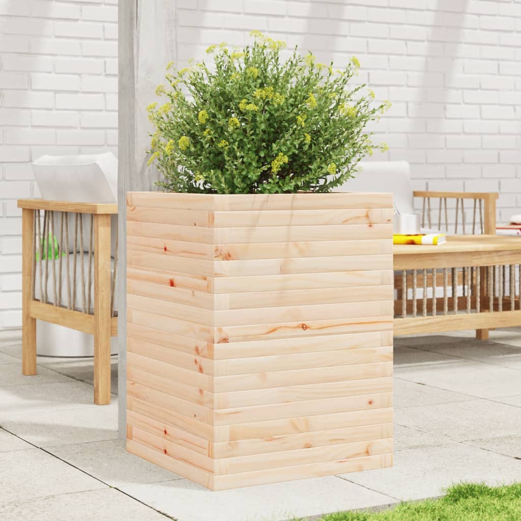 vidaXL Jardinière 50x50x68,5 cm bois de pin massif