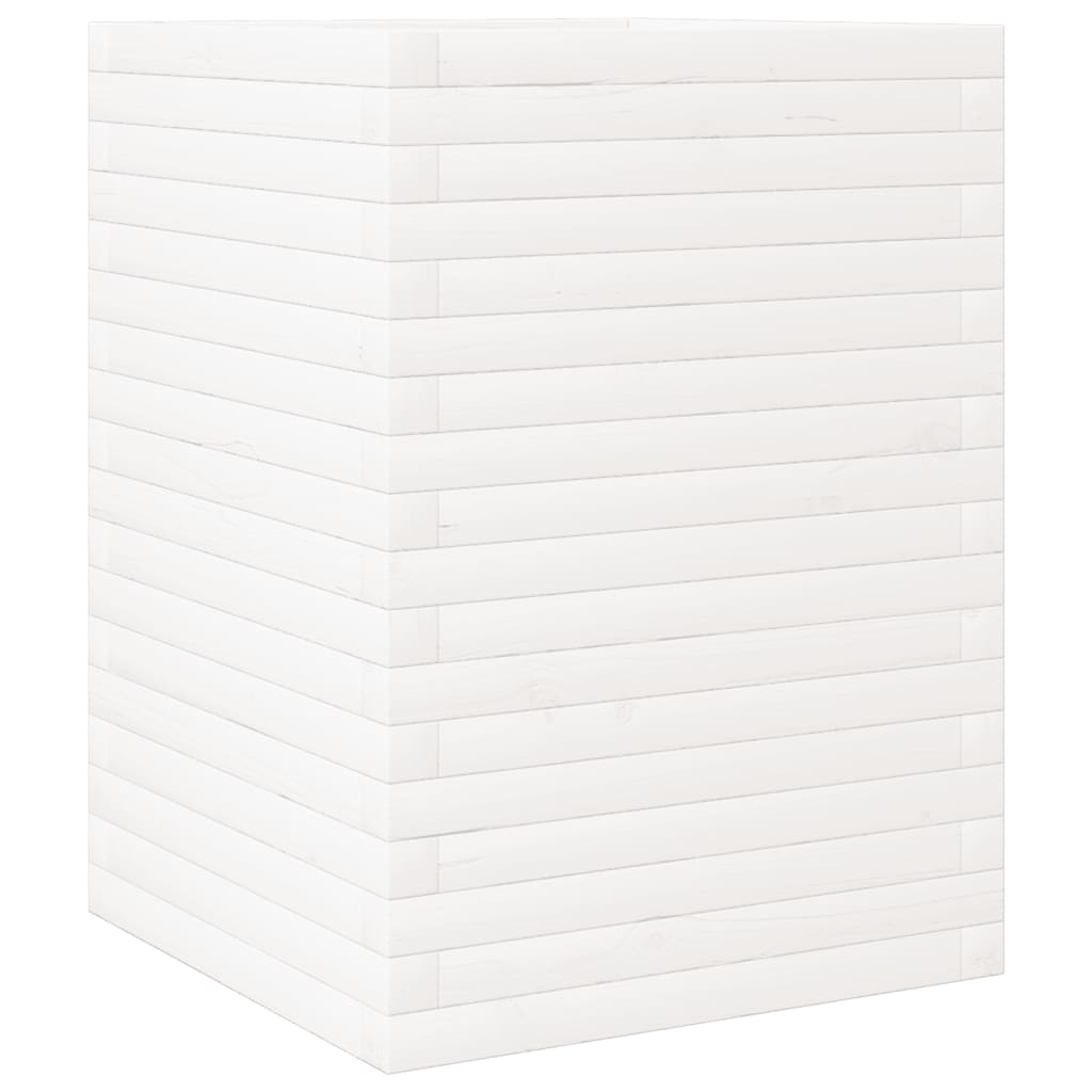 vidaXL Jardinière blanc 50x50x68,5 cm bois de pin massif