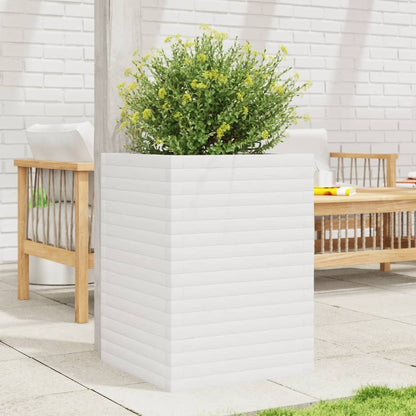 vidaXL Jardinière blanc 50x50x68,5 cm bois de pin massif