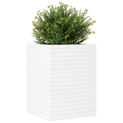 vidaXL Jardinière blanc 50x50x68,5 cm bois de pin massif