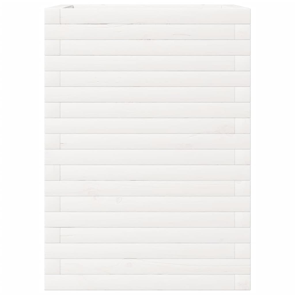 vidaXL Jardinière blanc 50x50x68,5 cm bois de pin massif