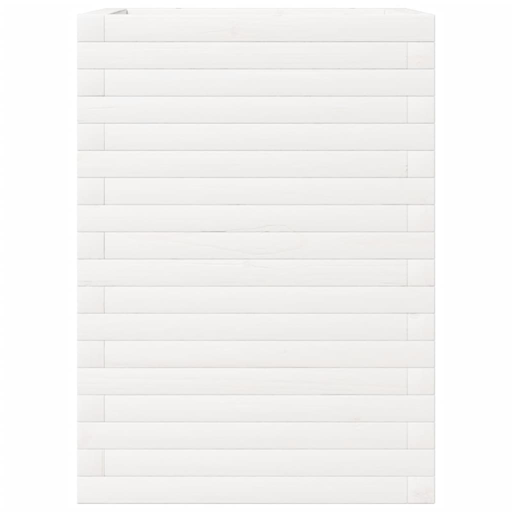 vidaXL Jardinière blanc 50x50x68,5 cm bois de pin massif