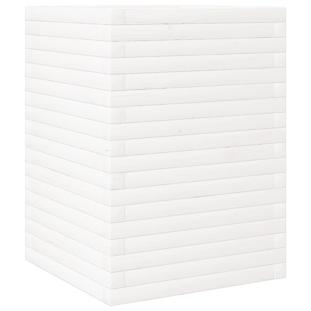vidaXL Jardinière blanc 50x50x68,5 cm bois de pin massif