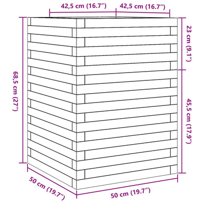 vidaXL Jardinière blanc 50x50x68,5 cm bois de pin massif