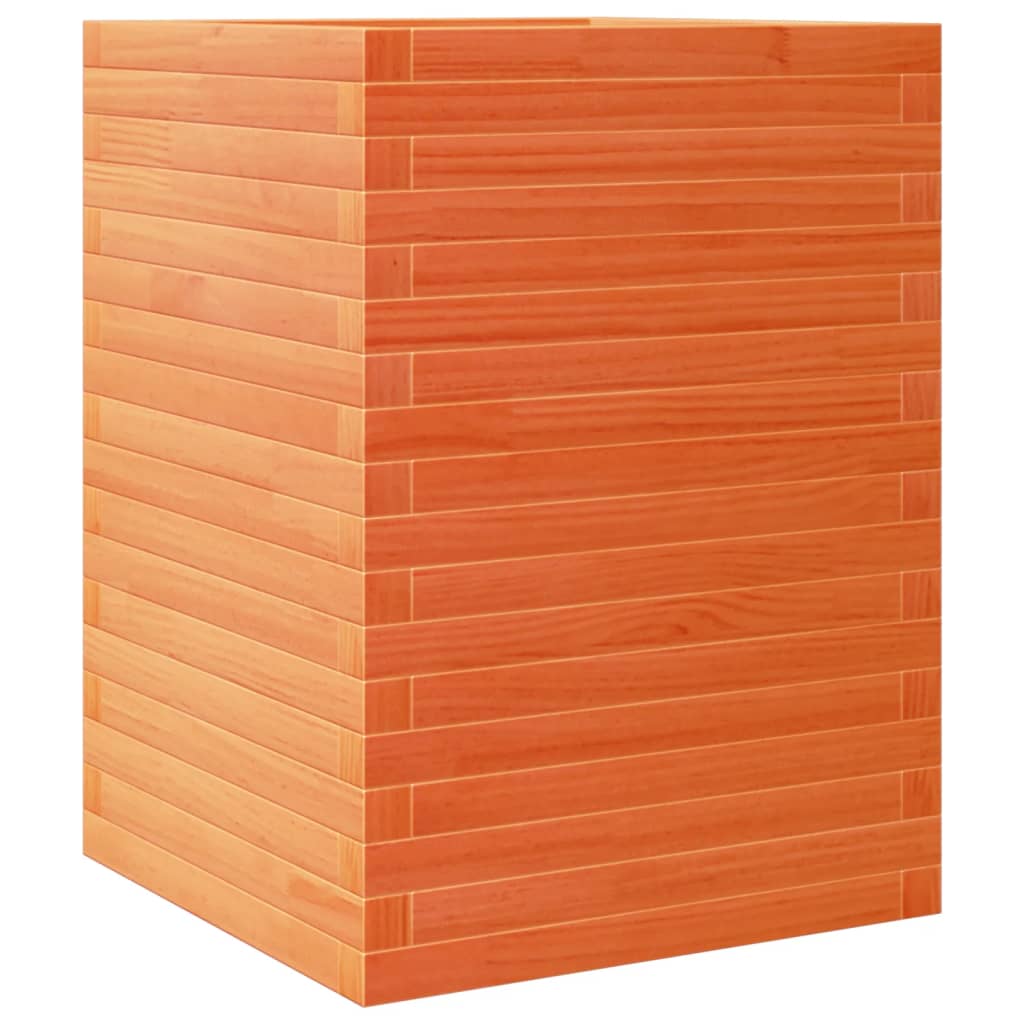 vidaXL Jardinière cire marron 50x50x68,5 cm bois de pin massif