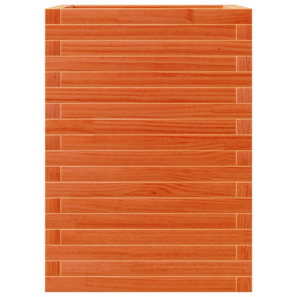 vidaXL Jardinière cire marron 50x50x68,5 cm bois de pin massif