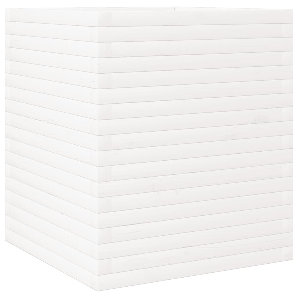 vidaXL Jardinière blanc 60x60x68,5 cm bois de pin massif