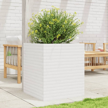 vidaXL Jardinière blanc 60x60x68,5 cm bois de pin massif