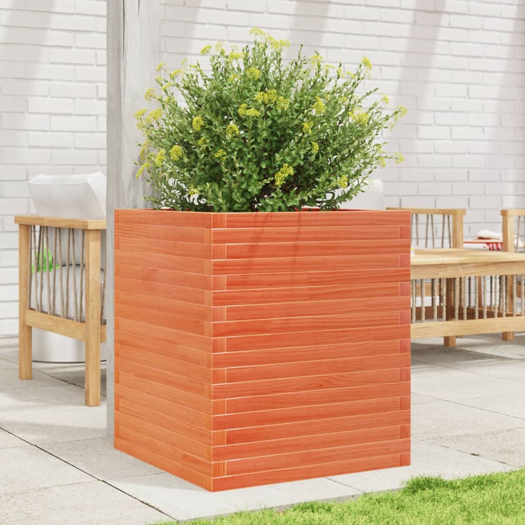 vidaXL Jardinière cire marron 60x60x68,5 cm bois de pin massif